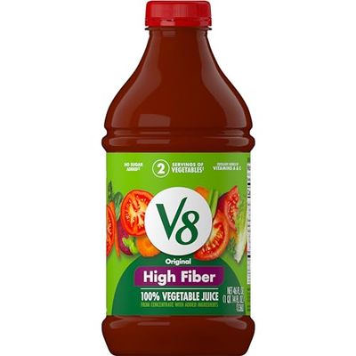 V8 High Fiber 100% Vegetable Juice, 46 fl oz Bottle