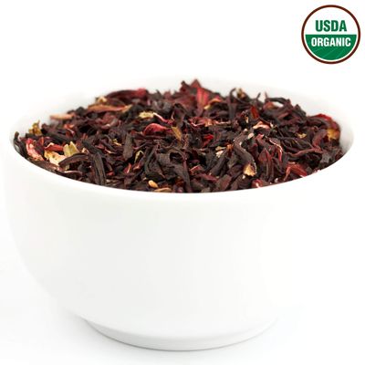Hibiscus Tea 1LB (16Oz) 100% CERTIFIED Organic Hibiscus Flowers Herbal Tea (CUT&amp;SIFTED), Caffeine Free Tea (200+ cups) 1 lb. Bulk Resealable Kraft BPA-Free Bag