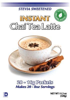 Gramzero Premium Chai Latte Powder Mix | Best Chai Drink Mix | No Sugar Added | Kosher | Stevia Sweetened | 20 Single Serve Packets | Each Packet Makes 8fl Oz Rich and Delicious Instant Chai Tea Latte