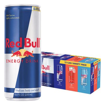 Red Bull Energy Drink Variety Pack, Original, Sugar Free &amp; Watermelon, with 80mg Caffeine plus Taurine &amp; B Vitamins, 8.4 Fl Oz, Pack of 12 Cans