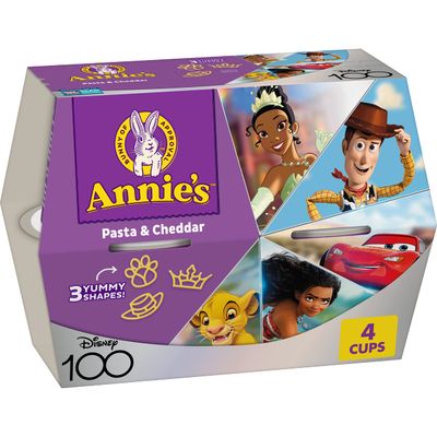 Annie's Disney Pixar Macaroni and Cheese, Microwavable Pasta and Cheddar, 4 Cups, 7.48 oz
