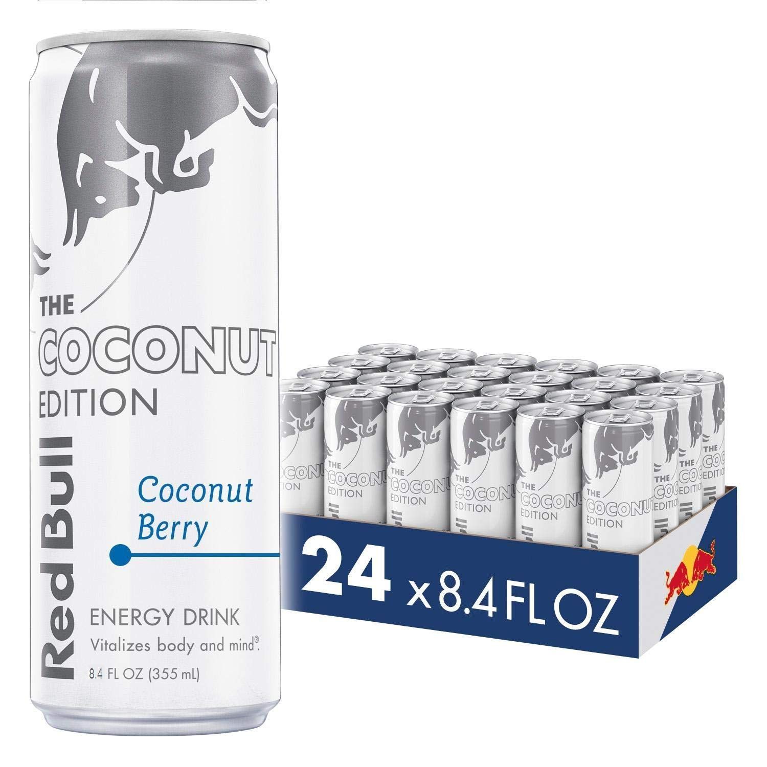 Red Bull Coconut Edition Energy Drink, Coconut Berry, with 80mg Caffeine plus Taurine &amp; B Vitamins, 8.4 Fl Oz, Pack of 24 Cans