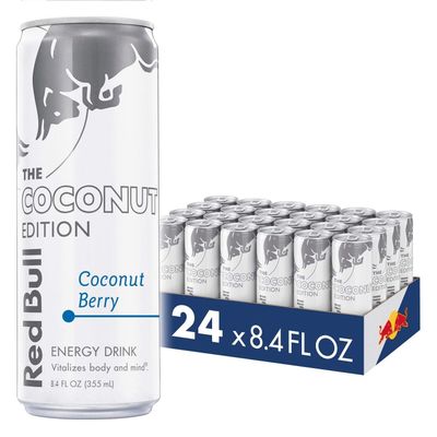 Red Bull Coconut Edition Energy Drink, Coconut Berry, with 80mg Caffeine plus Taurine &amp; B Vitamins, 8.4 Fl Oz, Pack of 24 Cans