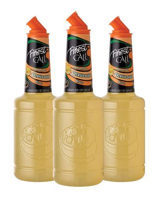 Finest Call Premium Juice Citrus Sour Drink Mix, Ready To Use, 1 Liter Bottle (33.8 Fl Oz), Pack of 3