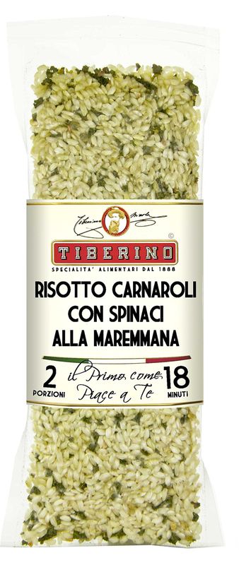 Tiberino&#39;s Real Italian Meals - Risotto Toscana with Spinach, 7 oz, All Natural Ingredients, Imported from Italy, No GMOs, Sun-Dried Ingredients, One-Pan Cooking | Perfect for Quick &amp; Delicious Meals