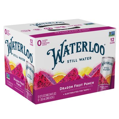 Waterloo Still Water, Dragon Fruit Punch | Naturally Flavored Purified Water | 12 Fl Oz Cans (Pack of 12) | Zero Calories | Zero Sugar or Artificial Sweeteners | Zero Sodium