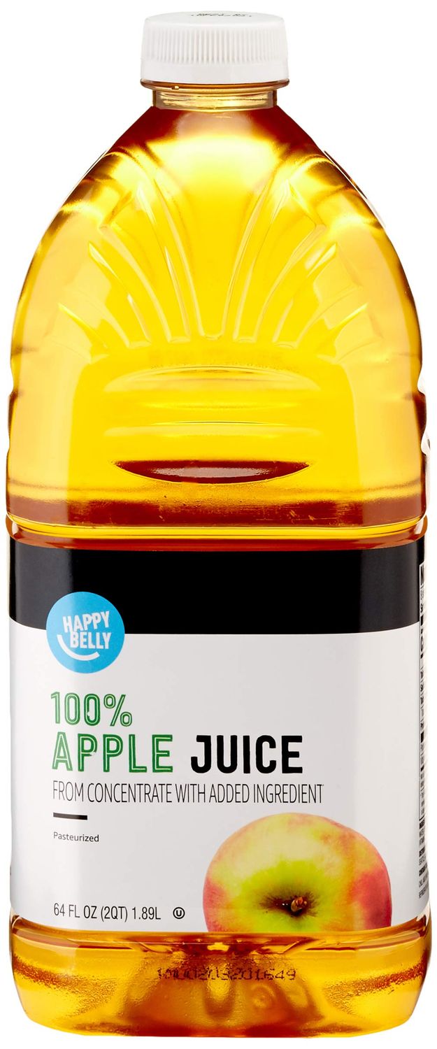 Amazon Brand - Happy Belly 100% Apple Juice, Bottle, 64 fl oz (Pack of 1)