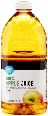 Amazon Brand - Happy Belly 100% Apple Juice, Bottle, 64 fl oz (Pack of 1)