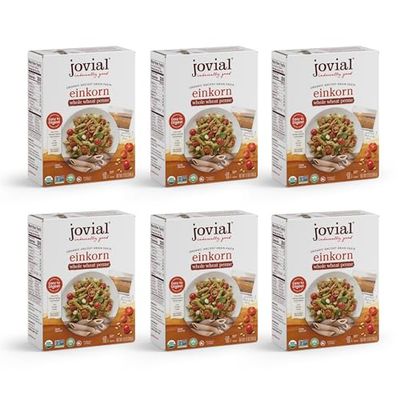 Jovial Einkorn 100% Organic Whole Wheat Penne Rigate - Einkorn Pasta, High Protein, Non-GMO, USDA Certified Organic, Lower Carb, Delicious Pasta Made in Italy - 12 Oz, 6 Pack