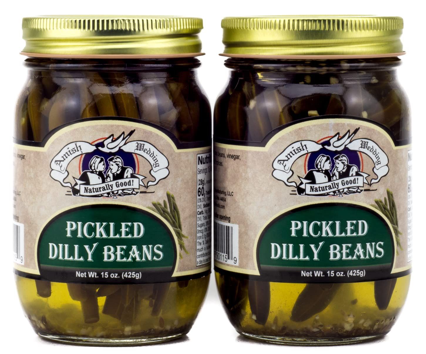 Pickled Dilly Beans Ready to Eat from Amish Country Pack of 2 Jars