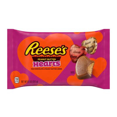 REESE&#39;S Chocolate Peanut Butter Creme Hearts, Valentine&#39;s Candy Bag, 9.1 oz