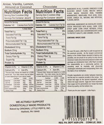 Little Pepi's Pizzelles, Lemon, Natural and Artificial Flavors , 7 Ounce