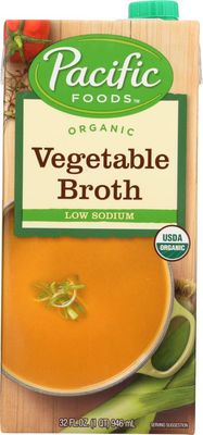 Pacific Broth, Vegetable, Organic, Low Sodium, 32 Oz (Pack of 2)