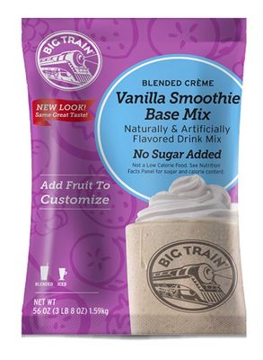 Big Train Blended Crme No Sugar Added Vanilla Smoothie Base Mix, 3.5 Pound (Pack of 1)