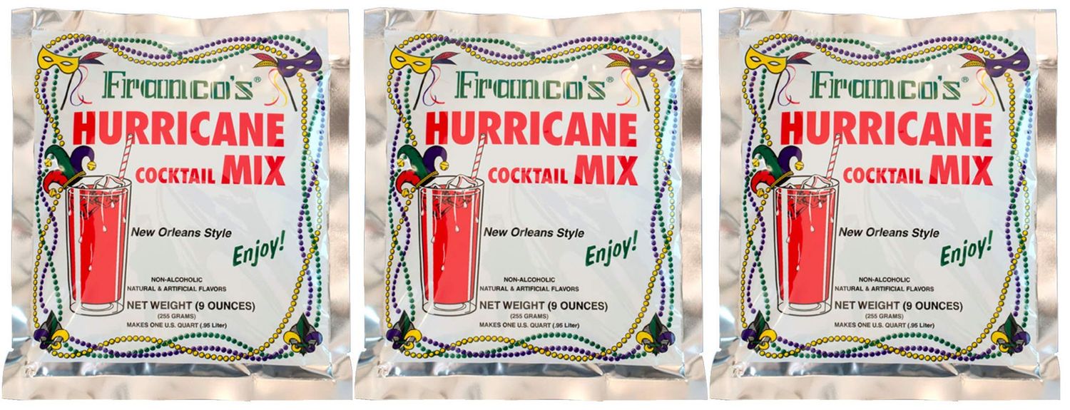 Franco&#39;s World Famous Hurricane Cocktail Mix 9 Ounce - Pack of 3