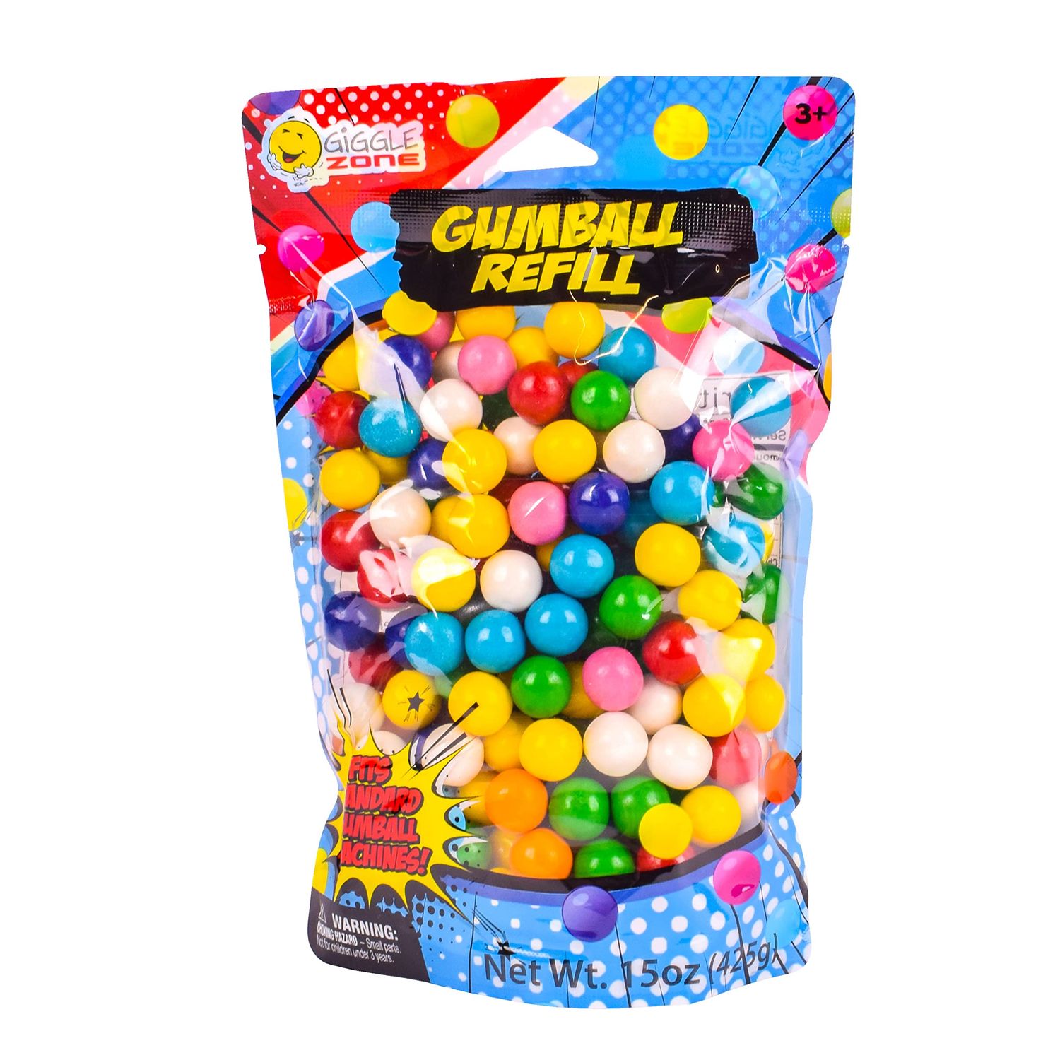 Gumballs for Gumball Machine, 15oz Assorted Chewing Gum Fruit Flavored Bubble Gum, Gluten Free, 202 pieces