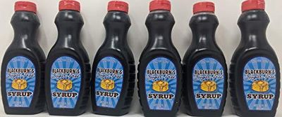 Blackburns Sugar Free Pancake Syrup - 6 x 12 Oz Bottles Bundled with a JFS Recipe Card