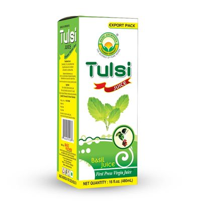 BASIC AYURVEDA Holy Basil (Tulsi) Juice | Extracted from Organic Tulsi Leaves | Herbal Juice for Skin Health | No Sugar Added | Support Healthy Digestion & Immunity | 16.23 Fl Oz (480ml)