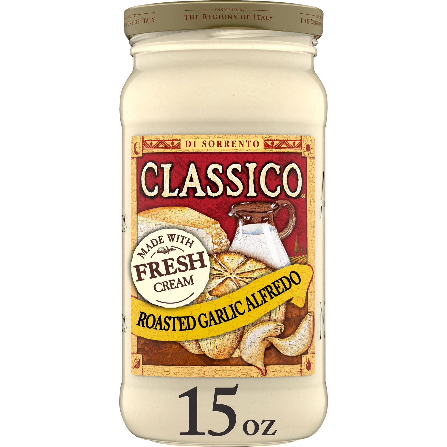 Classico Roasted Garlic Alfredo Pasta Sauce, 15 oz Jar