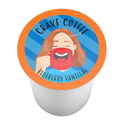 Crave Beverages Flavored Coffee Pods Compatible with 2 K-Cup Brewers, Blueberry Vanilla, 40 Count