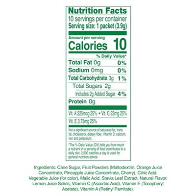 TRUE LEMON Fruit Punch Packets - Low Sugar, No Preservatives Kids Hydration Drink Mix