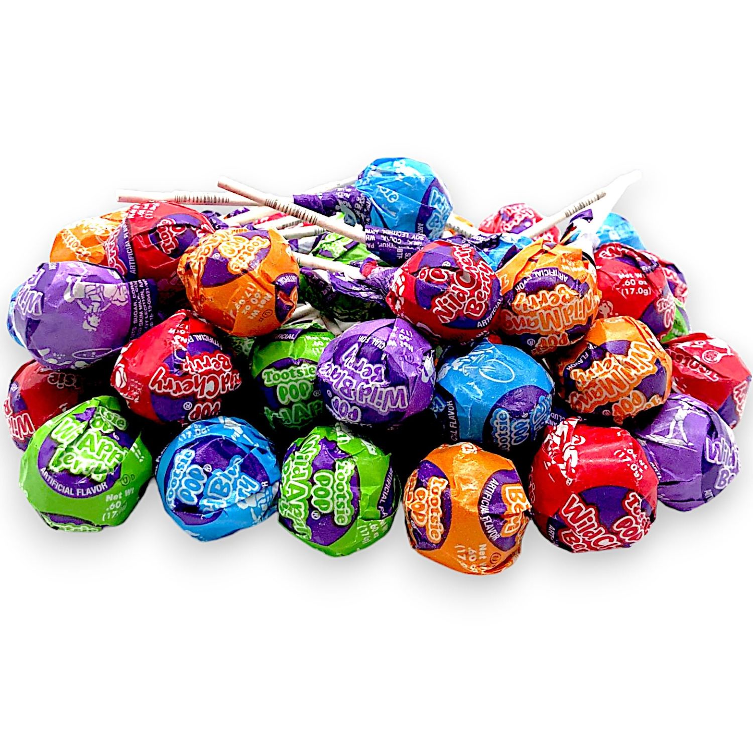 Assorted Wild Berry Tootsie Pops 15 lbs Wild Cherry Berry Black Berry Apple Berry Mango Berry and Blue Berry All With A Chocolatey CenterPeanut and Gluten Free Lollipops Individually Wrapped24 oz