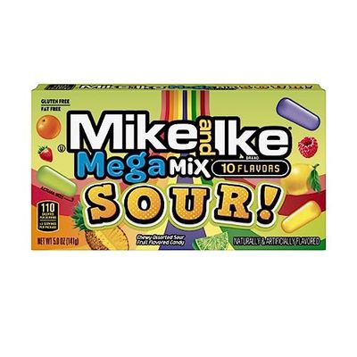 Mike and Ike Candy, Mega Mix Sour, 5oz Theater Box, Pack of 12