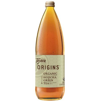 Tejava Origins Hojicha Green Iced Tea, 12 Pack, 1 Liter Glass Bottles, Unsweetened, USDA Organic, Non-GMO, Kosher, No Sugar or Sweeteners, Brewed in Small Batches