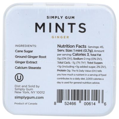 SIMPLY GUM Ginger Mints, 1.1 OZ