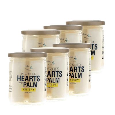 Hearts of Palm Costa Rica (Pickled for Crispness) Canned Vegetables in Glass Jar - Vegan, Healthy &amp; Naturally Sweet, Low Carb &amp; Calorie, non-GMO, Kosher &amp; Keto Friendly Veggies Snack Stick - 6 Pack