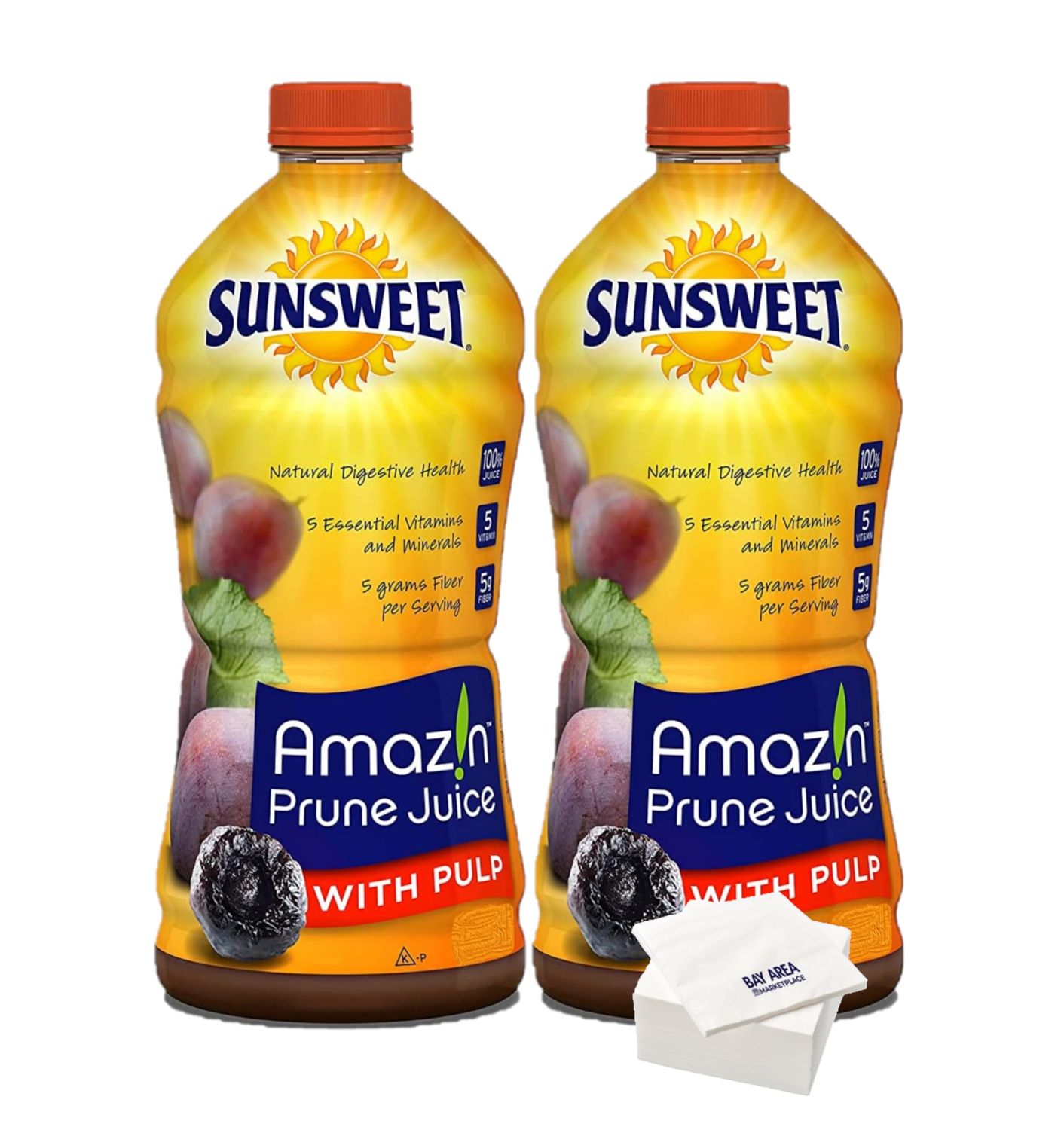 Bay Area Marketplace Sunsweet Prune Juice, with Pulp, 32 Oz, Pack of 2