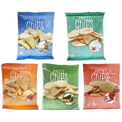 ProtiWise Variety Pack Protein Chips | High Protein, High Fiber | Gluten-Free, Low Calorie, Low Carb | Healthy Snacks | 2 Sea Salt &amp; Vinegar, 2 Ranch, 1 Barbecue, 1 Spicy Nacho, 1 Dill Pickle | 7/Bags
