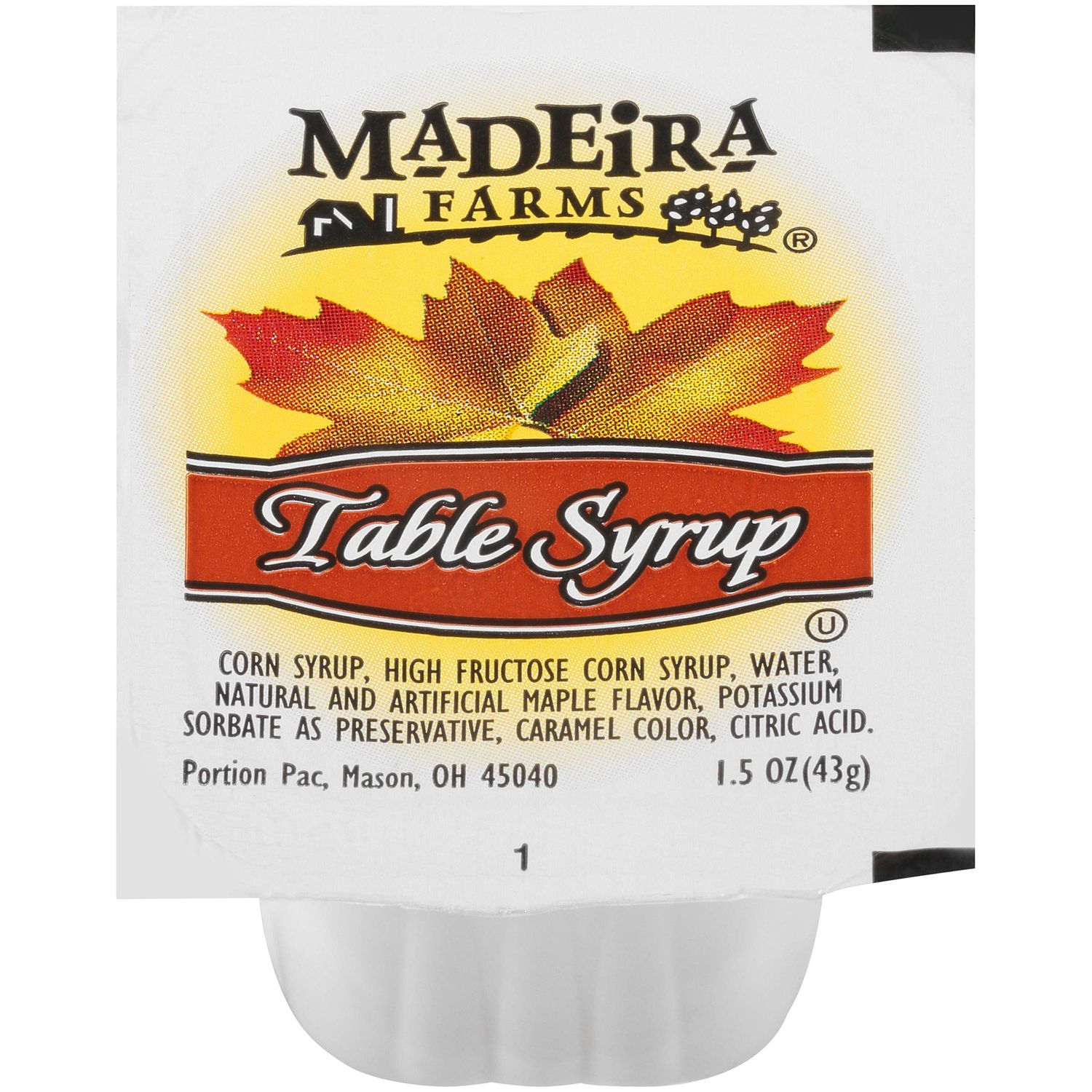 Madeira Farms Table Syrup Single Serve Packet (1.5 oz Packets, Pack of 100)