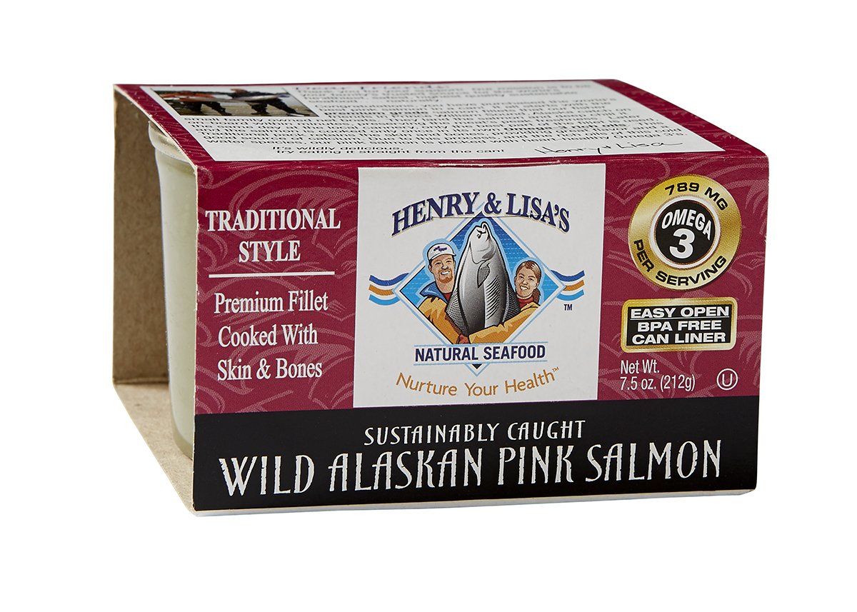 Henry &amp; Lisa&#39;s Natural Seafood Traditional Style Wild Alaskan Pink Salmon, 7.5 Ounce (Pack of 12)