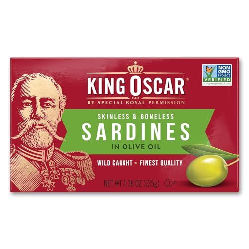 King Oscar Skinless &amp; Boneless Sardines, Olive Oil, 52.56 Oz, Pack of 12