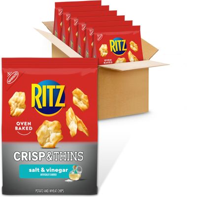 RITZ Crisp and Thins Salt and Vinegar Chips, 6 - 7.1 oz Bags