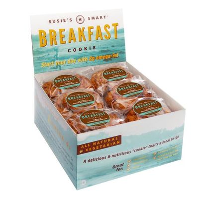 Susie's Smart Breakfast Cookie Gingered Apple Healthy Omega-3s and Protein Rich Soft Chewy, 3.57, Apple, 63 Oz (Pack of 18)