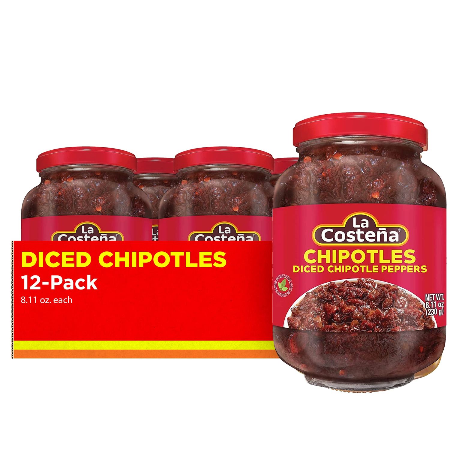 La Costea Chipotle Diced Peppers, 8.11 Ounce (Pack of 12)