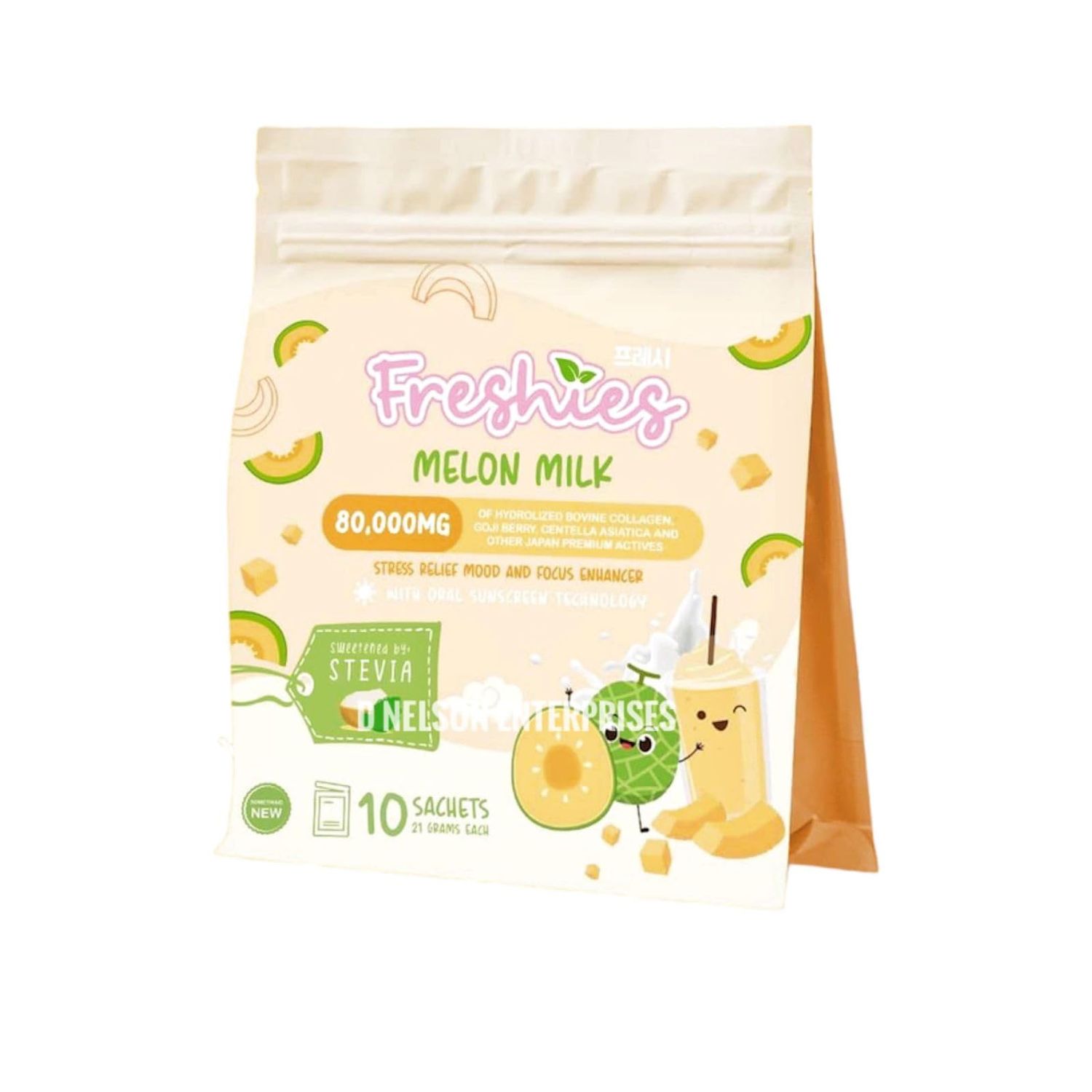Freshies MELON Milk Collagen Drink by Juju Glow, 10 Sachets