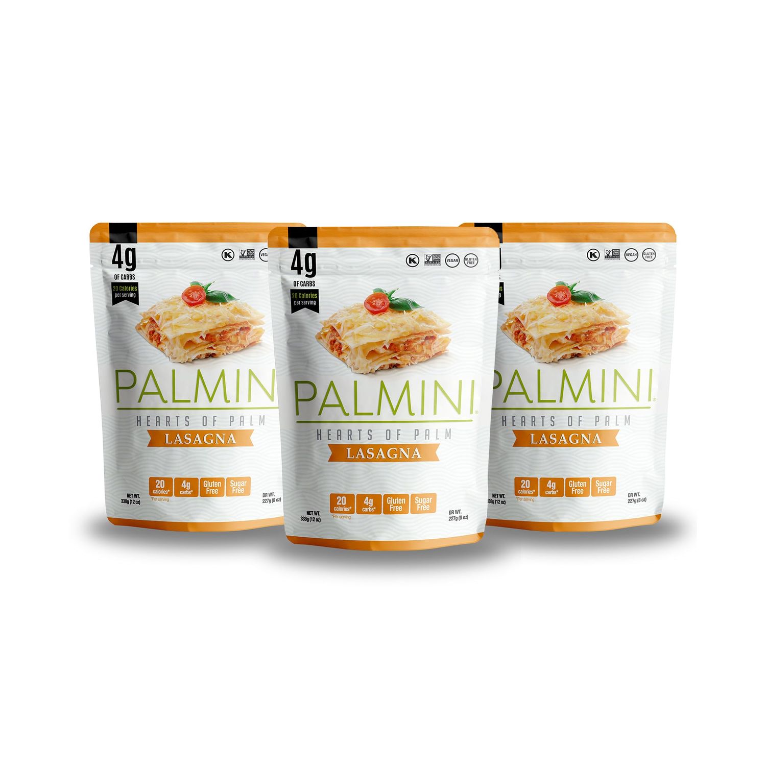 Palmini Lasagna Sheets | Low-Carb, Low-Calorie Hearts of Palm Lasagna Sheet | Keto, Gluten Free, Vegan, Non-GMO | As seen on Shark Tank |(12 Ounce - Pack of 3)