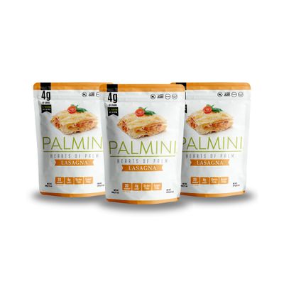 Palmini Lasagna Sheets | Low-Carb, Low-Calorie Hearts of Palm Lasagna Sheet | Keto, Gluten Free, Vegan, Non-GMO | As seen on Shark Tank |(12 Ounce - Pack of 3)