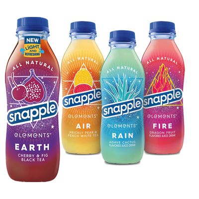 BEEQ BOX snapple JUICE DRINK VARIETY PACK, Fire Dragon fruit, Air Prickly Pear &amp; Peach White Tea, Rain Agave Cactus,15.9 Fl Oz Recycled Plastic Bottle, Pack of (9)