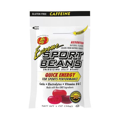Extreme Sport Beans Energizing Jelly Beans for Exercise with Caffeine, Electrolytes and Vitamins, by Jelly Belly - Assorted Flavors, Pack of 6 x 1 Ounce Resealable Bags