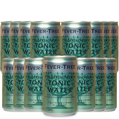Fever Tree Elderflower Tonic Water - Premium Quality Mixer &amp; Soda - Refreshing Beverage for Cocktails &amp; Mocktails 150ml Cans