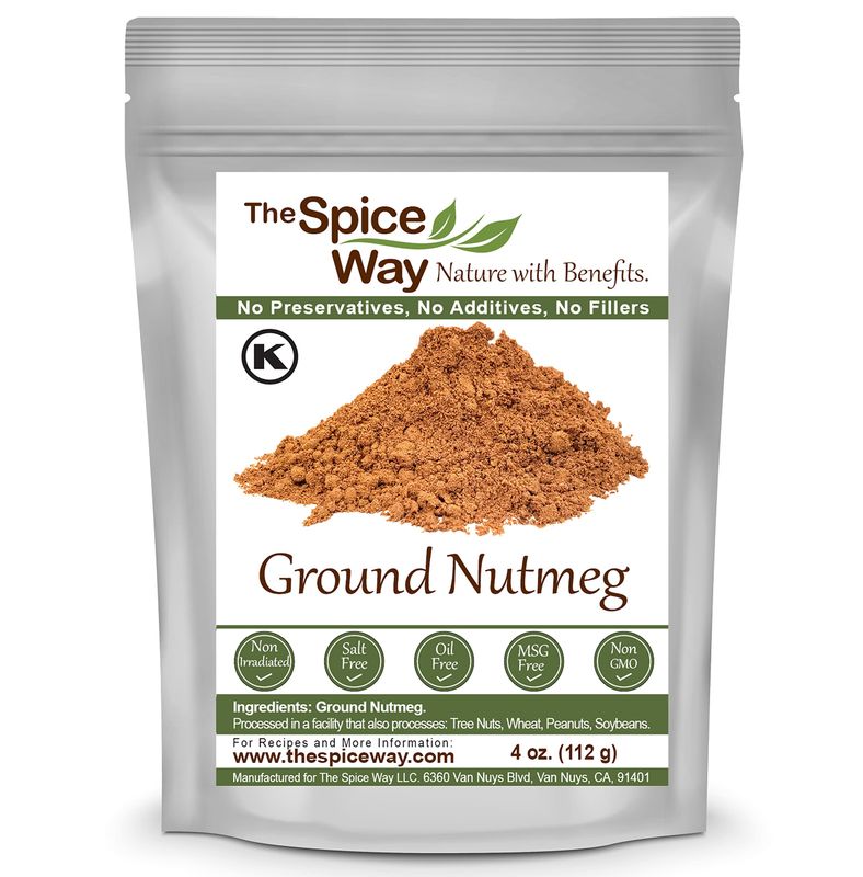 The Spice Way Ground Nutmeg - premium powder - 4 oz resealable bag