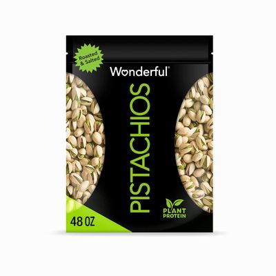 Wonderful Pistachios In Shell, Roasted &amp; Salted Nuts, 48 Ounce Resealable Bag, Protein Snacks, Bulk Snacks, Healthy Snacks for Adults