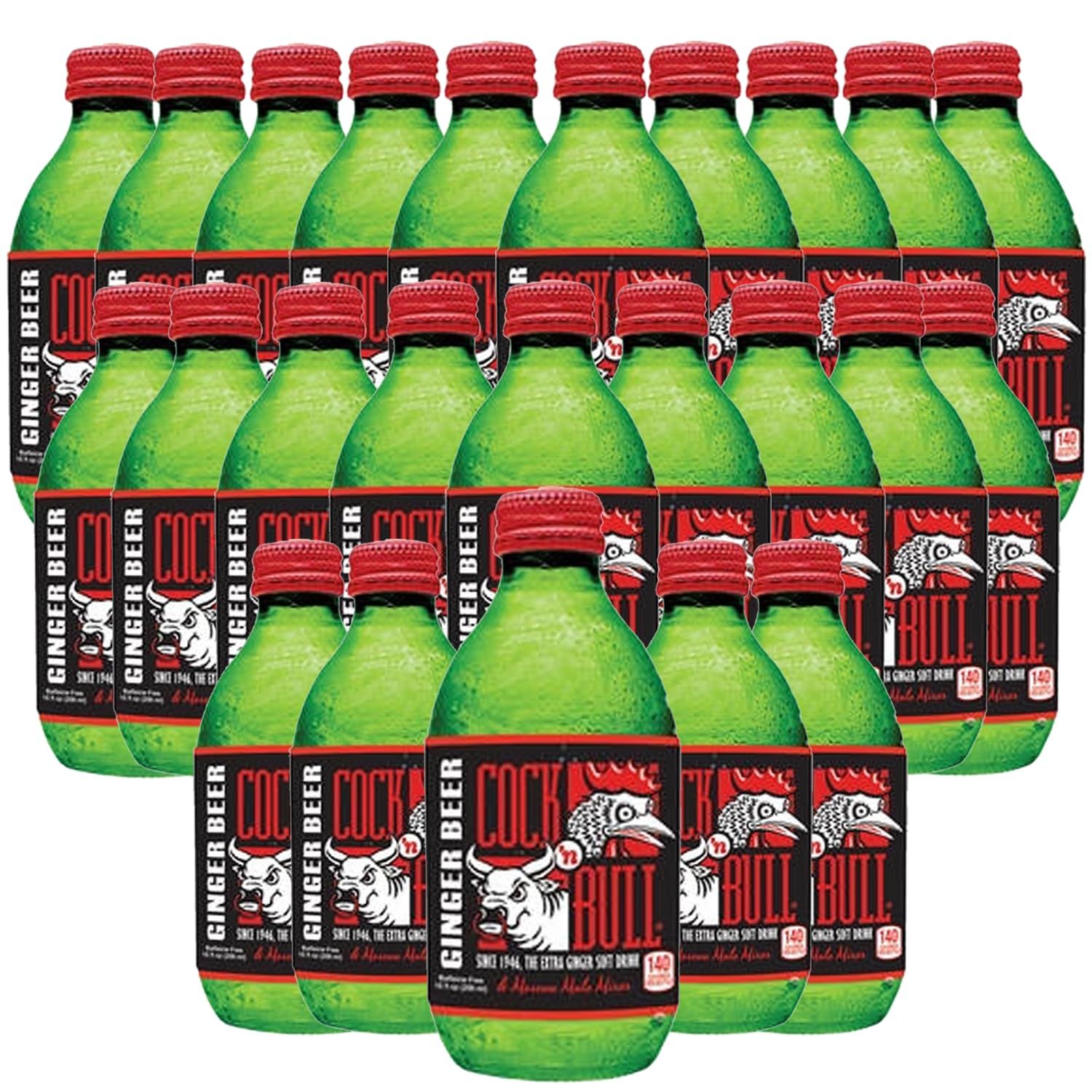 Cock n Bull Ginger Beer 24 Pack 10oz Soda Bottles - Ideal Mixer for Cocktails, Mocktails, and Bartenders - Premium Quality for Perfect Mixed Drinks - Refreshing Flavor Profile- Made In USA