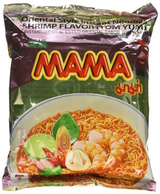MAMA Noodles Shrimp Tom Yum Instant Noodles with Delicious Thai Flavors, Hot &amp; Spicy Noodles w/Shrimp Tom Yum Soup Base, No Trans Fat w/Fewer Calories Than Deep Fried Noodles 30 Pack