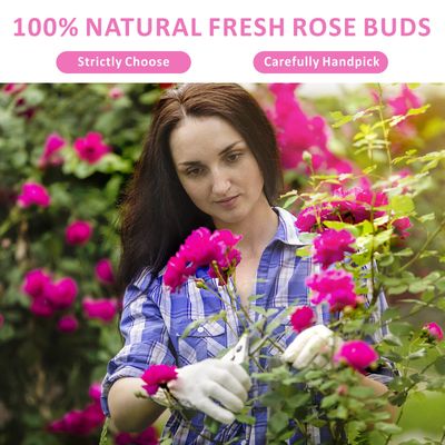 Yimi Rose Buds Tea, Whole Edible Dried Roses Loose Leaf Flowers, Floral Herbal Tea Beverages, Ideal Gift for Christmas, 2.8 Oz