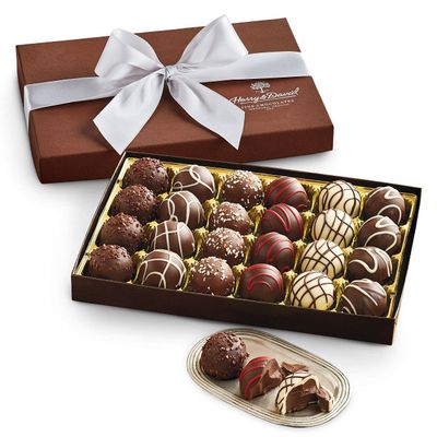 Harry &amp; David Signature Chocolate Truffles Gift Box, 24 Assorted Truffles, 1 Pound Box